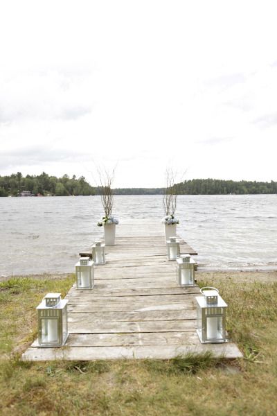 Boat dock wedding ceremony: http://www.stylemepretty.com/canada-weddings/ontario/ottawa/2013/10/24/danford-lake-wedding-from-studio-g-r-martin-photography/ | Photography: Studio G. R. Martin - http://www.martinphotography.ca/ Lake Wedding Alter Ideas, Dock Wedding Ceremony Decor, Dock Wedding Ceremony, Boat Dock Wedding, Pond Dock, Lake Wedding Ceremony, Dock Wedding, Pier Wedding, Lake Weddings