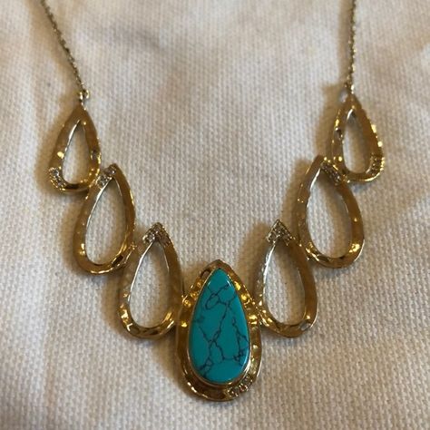 Melinda Maria Jewelry | Melinda Maria Turquoise Statement Necklace | Poshmark Maria Necklace, Elephant Necklace Gold, Aquarius Necklace, Melinda Maria Jewelry, Melinda Maria, Astrology Necklace, Zodiac Pendant Necklace, Turquoise Statement Necklace, Spike Necklace