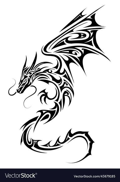 Dragon Tattoo Vector, Easy Dragon Drawings, Norse Mythology Tattoo, Tattoo Vector, Dragon Silhouette, Dragon Tattoo For Women, Mommy Tattoos, Small Tattoos For Guys, Tattoo Flash Art