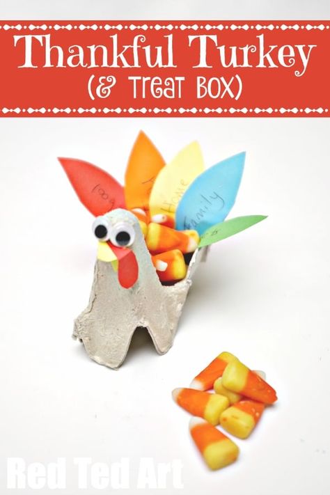 Learn how to make egg carton turkeys for Thanksgiving! A cheap and easy thanksgiving craft idea to make with kids. Treat box & table decor! Turkey Art Projects, Thankful Crafts, Fun Thanksgiving Crafts, Turkey Treats, Thankful Turkey, Thanksgiving Turkey Craft, Easy Thanksgiving Crafts, Turkey Crafts, Egg Carton Crafts