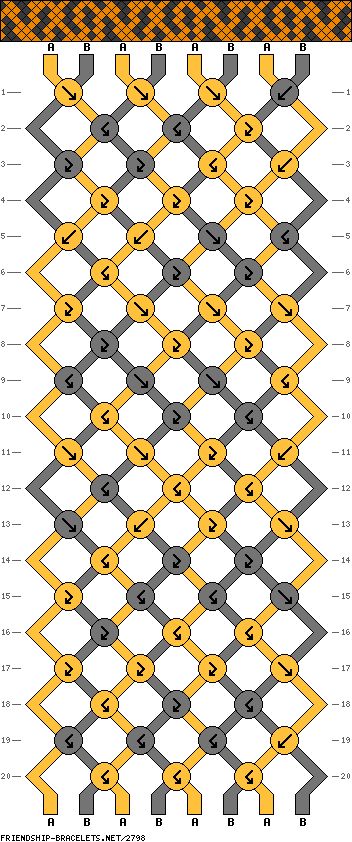 #2798 - friendship-bracelets.net Tiger Bracelet Pattern, Net Pattern, String Bracelet Patterns, Tiger Crafts, String Crafts, Handmade Friendship Bracelets, Knit Bracelet, Friendship Bracelets With Beads, Friendship Bracelets Designs