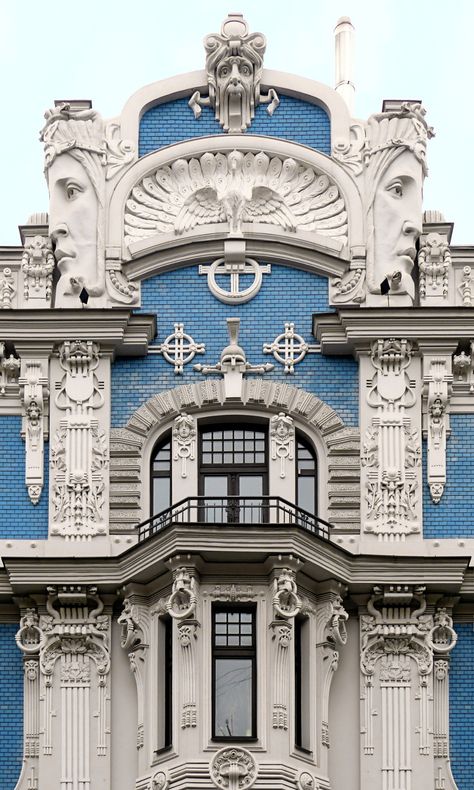 Art Nevou Architecture, Baltic Architecture, Art Noveau Houses, Riga Architecture, Art Nouveau Arquitectura, Art Nouveau Interior, Russian Architecture, Eastern Europe Travel, Baltic States