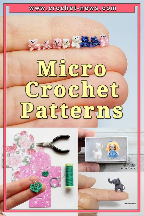 Micro Crochet Patterns, Crochet Christmas Stocking Pattern, Crochet Puff Flower, Box Stitch, Miniature Knitting, Tiny Crochet, Butterfly Tutorial, Micro Crochet, Crochet Box