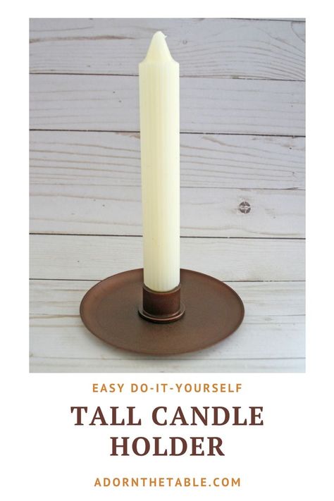 Diy Tall Candle Holders, Diy Taper Candle Holders, Easy Diy Candle Holders, Diy Candle Stick Holder, Tall Candle Holder, Candle Upcycle, Things To Create, Candle Holder Crafts, Diy Candle Sticks