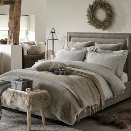 White Company Bedroom, Comfy Bedroom, Striped Bedding, Egyptian Cotton Bedding, Perfect Bedding, Fur Throw, White Company, Bed Linen Sets, Faux Fur Throw