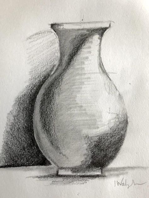 How to Draw a Vase: Still Life Basics – Improve Drawing Still Life Pencil Shading, Easy Still Life Drawing, Flower Vase Drawing, Vase Drawing, Still Life Sketch, Improve Drawings, Shading Drawing, Life Sketch, Pencil Shading