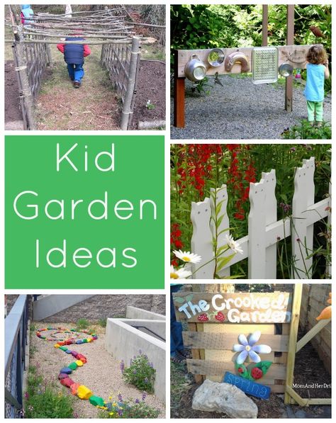 Creative ways to add kid friendly spaces to your garden - a collection of fun and simple backyard garden ideas for kids. The perfect spaces for plenty of outdoor play. Simple Backyard Garden, Garden Ideas For Kids, Kid Garden, Backyard Garden Ideas, Simple Backyard, Play Garden, Sensory Garden, Garden Ideas Cheap, Spring Kids