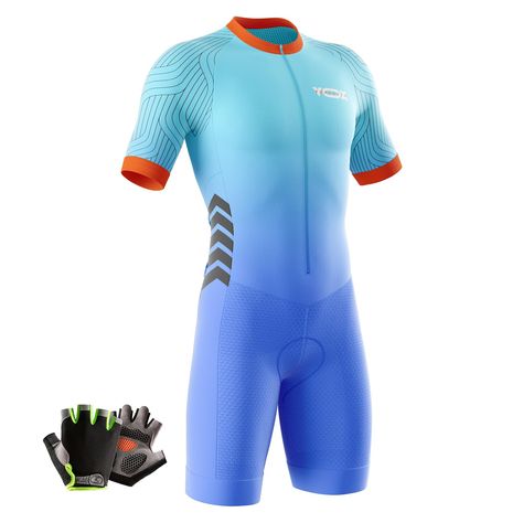 PRICES MAY VARY. 👕Still picking your favorite Men'sTriathlon Suit? Let VOXCAUTQ tell you: Feel sweat morph into power, the breeze's gentle touch, belief that perseverance triumphs. Just the price of a delicious meal. Let's pursue freedom, surpass our past selves. We'll gift you an extra:Cycling Gloves. 🚵‍Are you still looking for your favorite Cycling Jersey? Please believe that I can satisfy you. The high-quality, quick-drying polyester fabric quickly wicks away moisture, keeping you cool and Cycling Jersey Men, Cycling Jersey Design, Triathlon Suit, Cycling Suit, Cycle Training, Tri Suit, Cycling Clothes, Bike Wear, Kit Design