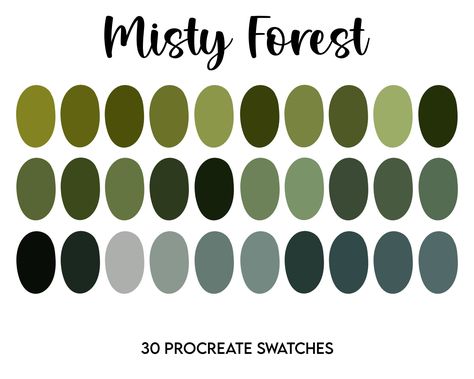 Forest Procreate, Procreate Easy, Swatches Color, Procreate Palette, Hex Color Palette, Color Palette Challenge, Forest Color, Color Schemes Colour Palettes, Palette Art