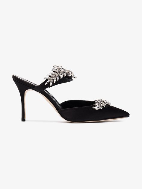 MANOLO BLAHNIK 90 LURUM CRYSTAL EMBELLISHED SLIP ON PUMPS. #manoloblahnik #shoes # Manolo Lurum, Manolo Blahnik Lurum, Manolo Blahnik Mules, Denim Pumps, Manolo Blahnik Black, Manolo Blahnik Heels, Slip On Pumps, Shoe Closet, House Shoes