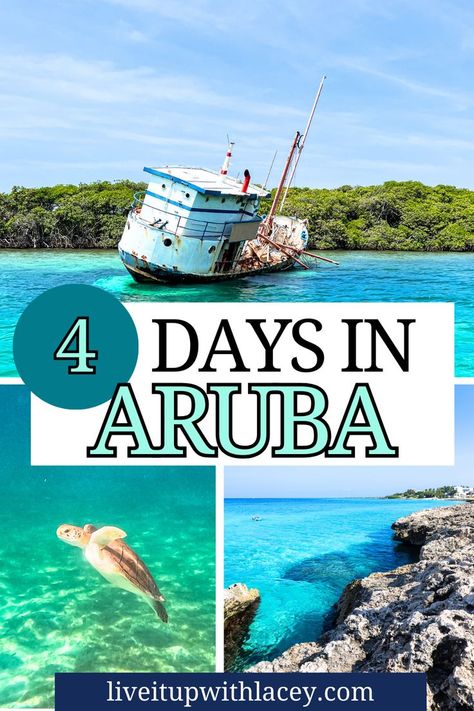 Planning a trip to Aruba? Discover what to do in 4 days in Aruba, from the Natural Pools, snorkeling, horseback riding, a submarine adventure, and more! Don't miss all the info on where to see flamingos and get insta-worthy photos of them! | aruba vacation | things to do in Aruba | what to see in Aruba | where to stay in Aruba | snorkeling in aruba | flamingos in aruba | aruba itinerary | Caribbean travel | island travel | island aesthetic | tropical vacations | south America travel Things To Do In Aruba, Aruba Vacation, Visit Aruba, Aesthetic Tropical, Island Aesthetic, Travel Island, Aruba Travel, Palm Island, Central America Travel