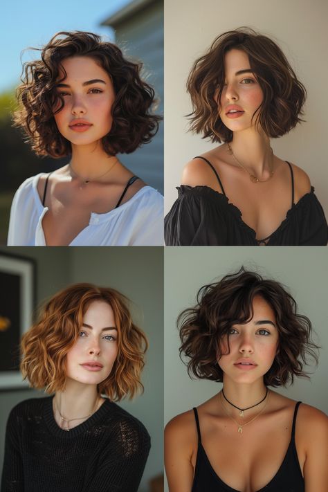 11 Short Wavy Bob Haircuts Trending in 2024 Short Wavy Haircuts, Wavy Bob Haircuts, Short Wavy Bob, Thick Wavy Hair, Vlasové Trendy, Wavy Haircuts, Hair Inspiration Short, Short Curly Haircuts, Haircuts For Wavy Hair