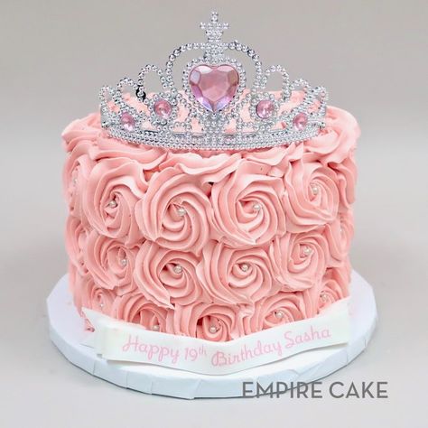 Pink Princess and Crown - Empire Cake Princess Crown Cake, Crown Cake, Princess Crown, Photo Cake, Pink Princess, Vanilla Cake, Birthday Ideas, Crown, Cake