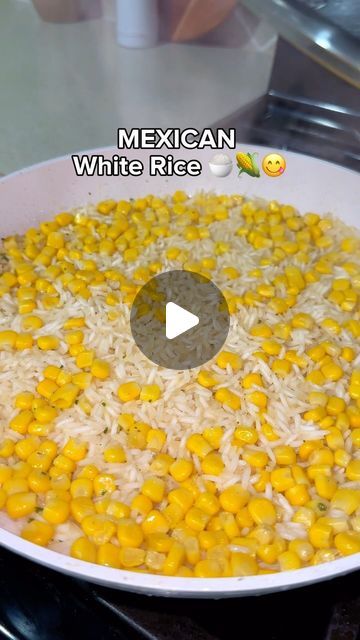 Mexican Food Recipes Rice, Mexican Corn Rice Recipe, White Rice With Corn Mexican, White Rice Mexican Style, Flautas Side Dishes, Mexican White Rice Recipes, How To Make White Rice, Hispanic Food Recipes Easy, White Mexican Rice