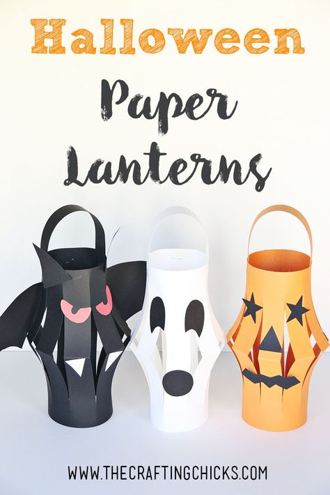 Halloween Paper Lantern Kid Craft on www.thecraftingchicks.com Halloween Paper Lanterns, Halloweenpyssel Barn, Anniversary Party Games, Halloween Class Party, Halloween Fest, Hallowen Ideas, Halloween Crafts For Toddlers, Halloween Arts And Crafts, Halloween Lanterns