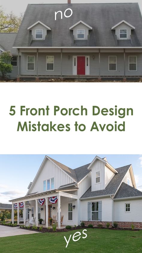 Farmhouse Porch Addition, Concrete Front Porch Ideas Farmhouse, Front Porch Construction Ideas Design, Widening Front Porch, Front Porch Length Of House, Adding A Front Porch To An Existing House, Old Farmhouse Porch Remodel, A Frame Front Porch Addition, Making Front Porch Bigger