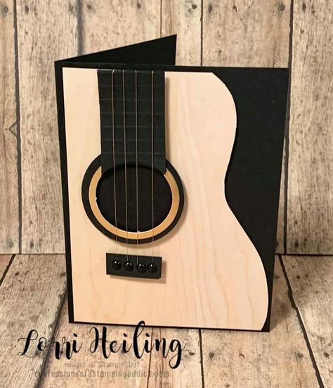 Birthday Guitar, Guitar Teacher Gifts, Musical Cards, Teachers Day Card, Guitar Teacher, Guitar Gifts, Foil Card, Masculine Birthday Cards, Birthday Cards For Men