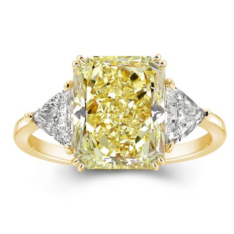 PRICES MAY VARY. 【🌟Hypoallergenic Luxury】Made from solid S925 sterling silver, this engagement ring, also a simulated yellow diamond ring, boasts lead-free, nickel-free, hypoallergenic qualities. Featuring 5A grade cubic zirconia, renowned for its brilliance, durability, and affordability in both center and side stones. 【✨Timeless & Secure】This 18K gold plated silver promise ring showcases a handcrafted 4-prong setting, ensuring stone security. Boasting a 4-carat radiant cut cubic zirconia cent Yellow Diamond Engagement Ring Cushion, Fancy Yellow Diamond Ring, Radiant Cut Rings, Yellow Diamond Ring, Canary Diamond, Triangle Diamond, Sterling Silver Promise Rings, Yellow Diamond Rings, Yellow Engagement Rings