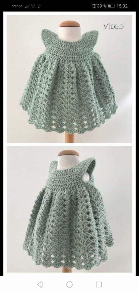 Crochet Baby Dress Free Pattern, Vestidos Bebe Crochet, Crochet Toddler Dress, Crochet Patterns Baby Girl, Stitch Dress, Crochet Dress Girl, Crochet Baby Girl Dress, Crochet Baby Dress Pattern, Knit Baby Dress