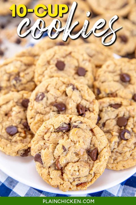 10 Cup Cookies, Bisquick Chocolate Chip Cookies, Cup Cookies, Chocolate Chip Pecan Cookies, Swap Ideas, Cookie Recipes Homemade, Homemade Cheesecake, Plain Chicken, Pecan Cookies