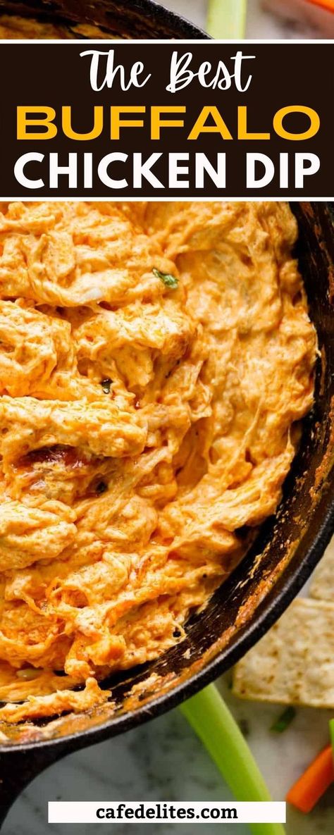 Baked Buffalo Chicken Dip, Spicy Buffalo Chicken Dip, Chicken Wing Dip, Buffalo Chicken Dip Crock Pot, Crockpot Buffalo Chicken, Spicy Buffalo Chicken, Awesome Appetizers, Chicken Dip Recipe, Baked Buffalo Chicken