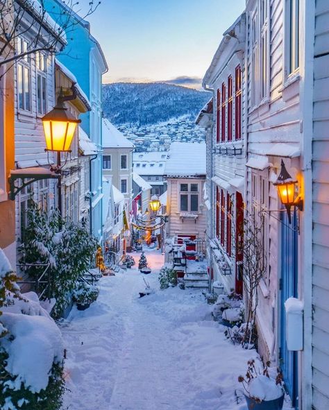 Bergen, Norway 🇳🇴 Photo owner: Anna T. Takle Norway Bergen, Norway Christmas, Norway Winter, Pole Nord, Scandinavia Travel, Bergen Norway, Christmas Feeling, Winter Magic, Travel Goals