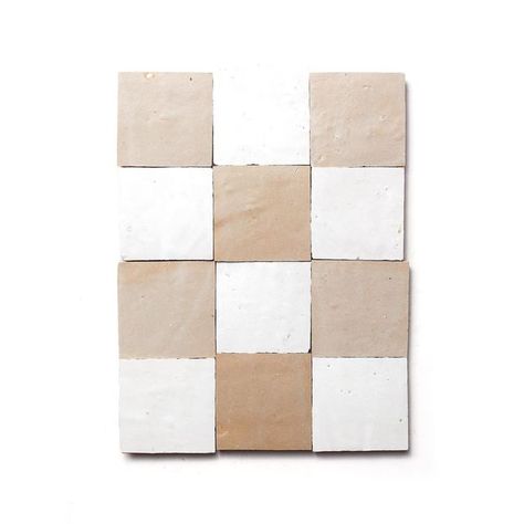 Zia Tile on Instagram: "Let’s talk checkerboard ⬜️🟫⬜️🟫⬜️ There are touchstones of design that are always relevant, and that most definitely includes checkerboard patterns. Our Moroccan zellige is the perfect medium to breathe a fresh perspective into a familiar trope. These are just a few of our current favorites: Pure White + Glazed Earth Glazed Earth + Skylight Skylight + Pure White Highly individualized in both color and texture, every 🖐 chiseled tile adds it’s own unique charm 👌" Zia Tile, Backsplash Patterns, Moroccan Zellige, Artistic Tile, Color And Texture, Unique Tile, Patio Flooring, Encaustic Cement Tile, Zellige Tile