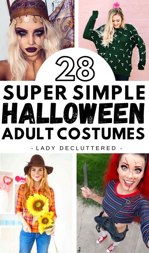 Minimalist Halloween Costume, Easy Adult Halloween Costumes, Diy Karneval, Diy Adult Halloween Costumes, Work Appropriate Halloween Costumes, Disfarces Halloween, Last Minute Kostüm, Mom Halloween Costumes, Easy Halloween Costumes For Women