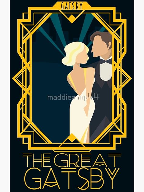 The Great Gatsby Poster, Great Gatsby Poster, Gatsby Poster, Great Gatsby Art, Motif Art Deco, Art Deco Posters, 1920s Art, Graphic Design Lessons, The Great Gatsby