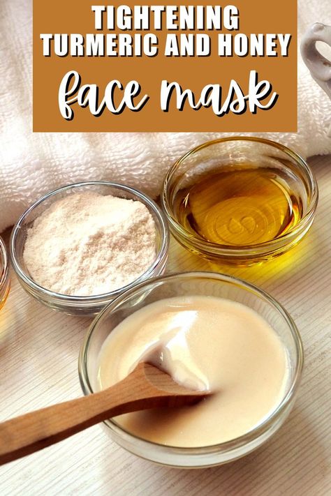 Discover the secret to glowing skin with our homemade skin care recipe for a DIY Turmeric & Honey Face Mask with Frankincense Essential Oil. This turmeric face mask not only tightens your skin but also helps reduce acne, making it a perfect addition to your homemade face masks collection. Follow our easy steps for a radiant complexion and enjoy the benefits of this turmeric mask. Try this turmeric face mask recipe today and elevate your homemade skin care routine! Tumeric And Honey Face Mask Recipe, Honey Mask Face Glowing Skin, Diy Turmeric Face Mask For Dark Spots, Face Tightening Mask, Diy Face Mask For Glowing Skin, Tumeric Face Mask For Acne, Turmeric And Honey Face Mask, Home Made Face Masks, Healthy Skin Care Acne