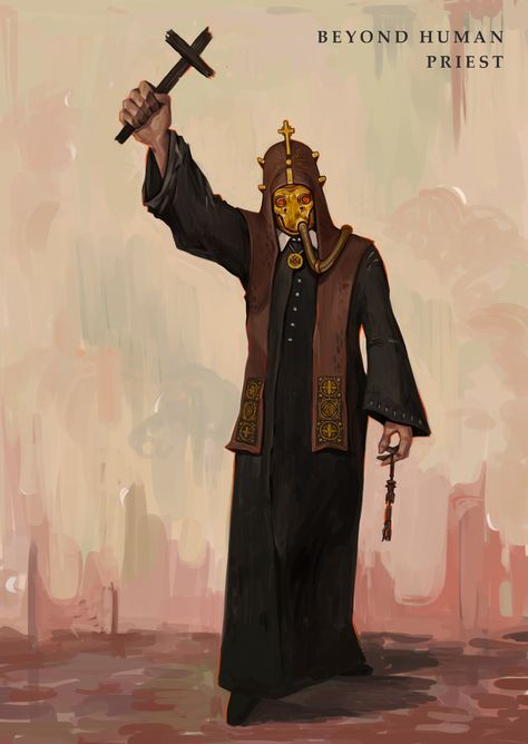 ArtStation - Priest., Sabir Galimov Priest Design, Priest Oc, Priest Art, Trench Crusade, Priest Outfit, Fallout Rpg, Catholic Priest, Man Icon, Western Aesthetic