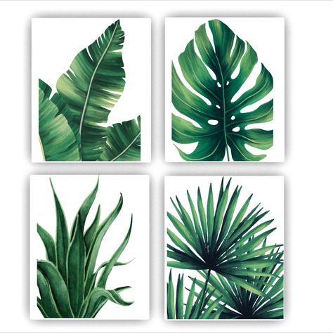 $14.99 Plants Pictures, Watercolor Aesthetic, Plant Wall Decor, Aesthetic Posters, Minimalist Watercolor, Paintings Watercolor, 3 Piece Canvas Art, Plant Painting, 수채화 그림