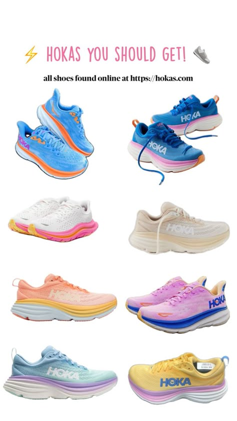 #hokas #preppy #shoe #colorful #runningshoe #tennisshoe #neon #trendy Preppy Running Shoes, Outfits With Hoka Shoes, Preppy Shoe, Cross Country Shoes, Track Running Shoes, Cute Running Shoes, Country Shoes, Shoes For School, Comfortable Running Shoes