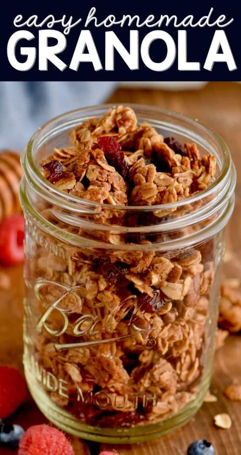 Microwave Granola Recipe, Granola Recipe With Honey, Microwave Granola, Crunchy Granola Recipe, Recipe With Honey, Microwave Meals, Easy Granola Recipe, Homemade Granola Recipe, Easy Homemade Granola