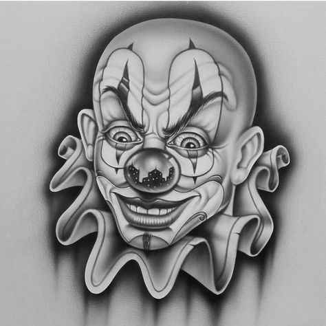 Um desejo de poucos e medo de muitos Evil Clown Tattoos, Gangster Clown, Art Chicano, Tato Dada, Joker Clown, Catrina Tattoo, Arte Cholo, Prison Art, Clown Tattoo