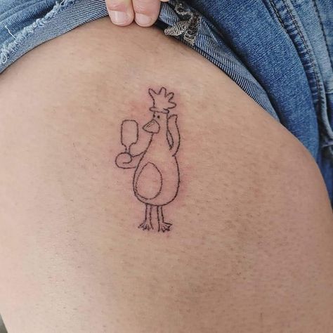 Feathers Mcgraw Tattoo, Muppets Tattoo Simple, Gromit Tattoo, Wallace And Gromit Tattoo, Muppet Tattoo, Milk Tattoo, Feathers Mcgraw, Most Beautiful Tattoos, Magic Doodle