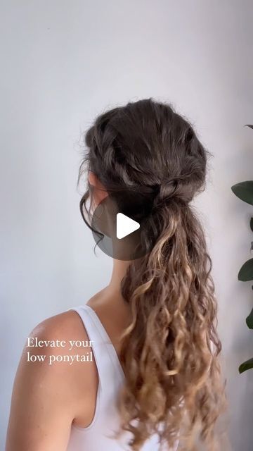 Jennie 🌷 | Curly Hair Care and Simple Hairstyle Tutorials on Instagram: "I know so many people don’t like a low pony. Elevate it and you’ll change your mind 🐎 #lowponytail #simplehairstyles #everydayhairstyle #curlyhair #hairinspiration #hairstyletutorial" How To Do A Ponytail With Curly Hair, Cute Low Pony Hairstyles, Curly Hair Low Ponytail, Low Ponytail Curly Hair, Simple Hairstyle For Curly Hair, Curly Low Ponytail, Low Pony Hairstyles, Low Ponytail Hairstyles, Tail Hairstyle