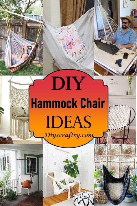 Macrame Hammock Chair Pattern, Hammock Chair Stand Diy, Homemade Hammock, Diy Hammock Chair, Diy Hanging Chair, Diy Rocking Chair, Macrame Hammock Chair, Hammock Chairs, Outdoor Hammock Chair