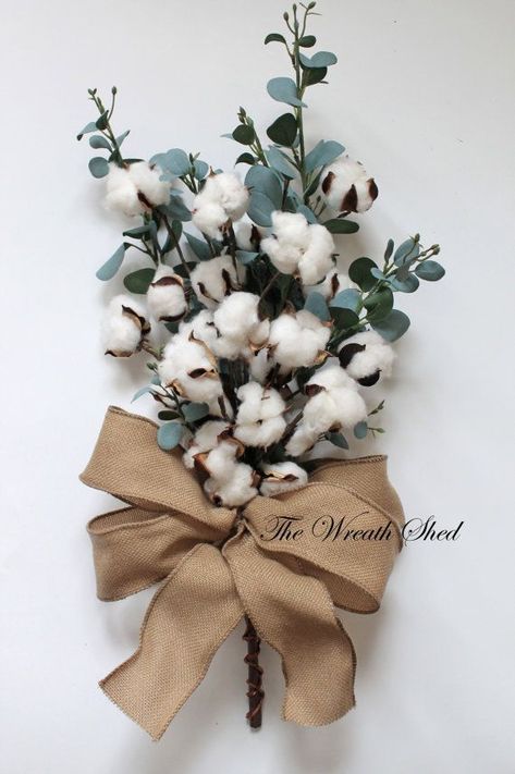 Nature Decor Diy, Bridal Shop Ideas, Anniversary Bouquet, Cotton Bouquet, Cotton Bolls, Bridal Bouquet Blue, 2nd Anniversary Gift, Cotton Decor, Blue Wedding Bouquet