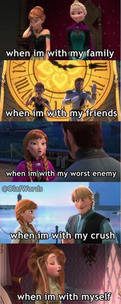 Oh the accuracy! Frozen Memes, Tenk Positivt, Disney Princess Memes, Disney Ships, Funny Disney Memes, Funny Disney Jokes, Funny Disney, Disney Things, Cărți Harry Potter