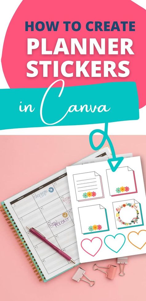 How To Make Digital Stickers In Canva, Canva Planner Stickers, How To Create Stickers In Canva, How To Make Stickers In Goodnotes, How To Create A Planner, How To Design Stickers In Canva, Canva Planner Ideas, Planner Graphic Design, Stickers In Canva