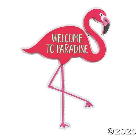 Flamingo Welcome Sign, Luau Decorations, Welcome Door Sign, Luau Party Decorations, Porch Door, Hawaiian Party Decorations, Welcome To Paradise, Unicorn Stuffed Animal, Welcome Door Signs