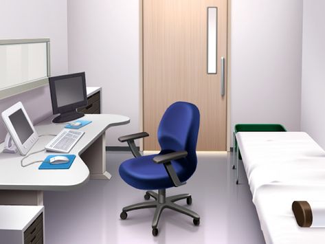 Hospital Doctor Office (Anime Background) Office Anime Background, Office Anime, Anime Landscape, Doctors Office, Office Background, Office Wallpaper, Nurse Office, Anime Backgrounds, Doctor Office