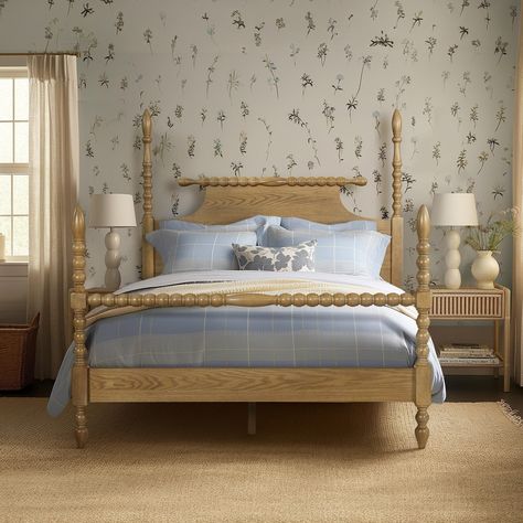 Madison Park Signature Beckett Bed - Bed Bath & Beyond - 13788601 Wood Frame Bedroom Ideas, Turned Post Bed, Traditional Bed Frame, Wooden Queen Bed Frame, Cottage Build, Wooden King Size Bed, Vintage Bed Frame, French Style Bed, Post Bed