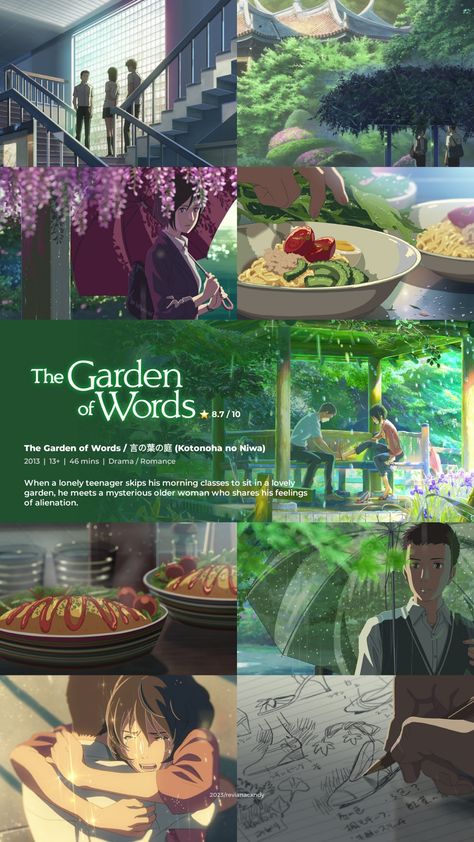 Studio Ghibli Movie List, ملصق بحث, Good Animated Movies, Anime Studio, The Garden Of Words, Garden Of Words, Japanese Animated Movies, Anime Suggestions, Animes To Watch