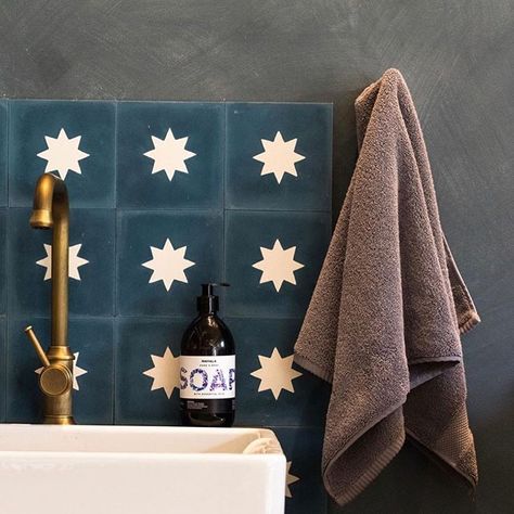 Bert And May, Bert And May Tiles, Star Bathroom, Country Baths, Navy Decor, Tile Splashback, Dream Bathroom, Bathroom Inspiration, Midnight Blue