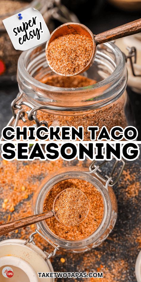 Chicken Seasoning For Tacos, How To Season Chicken For Tacos, Seasoning For Chicken Tacos, Chicken Tacos Seasoning, Chicken Taco Seasoning Recipe, Taco Seasoning Chicken, Ground Chicken Tacos, Diy Seasonings, Chicken Seasoning Recipes