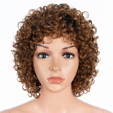 PRICES MAY VARY. 【High-Quality Human Hair Wigs】100% Unprocessed Brazilian virgin human hair wigs, smooth and healthy, silky and soft touch, tangle free, last long time 【Colored Curly Wig with Bangs】8" short curly wigs, timeless classic style, cute pretty curls, multi-colors for choice, you'll get a lot of compliments wearing this wig 【Low Maintainance & Natural Looking】Just combing it with fingers and a large tooth comb, easy to maintain & very stylish, perfect for women who are pressed for time Short Curly Crochet Hair Wigs Buy, Short Fluffy Hair Wigs, Curly Fluffy Wigs, Short Human Hair Wigs Elegantwigs.com, Wigs For Indian Women Natural Hair, Womens Short Hair Wigs, Hair Cuts 2022 Trends Medium With Bangs Curly, Peruvian Human Hair Wigs, Medium Length Curly Hair Wigs