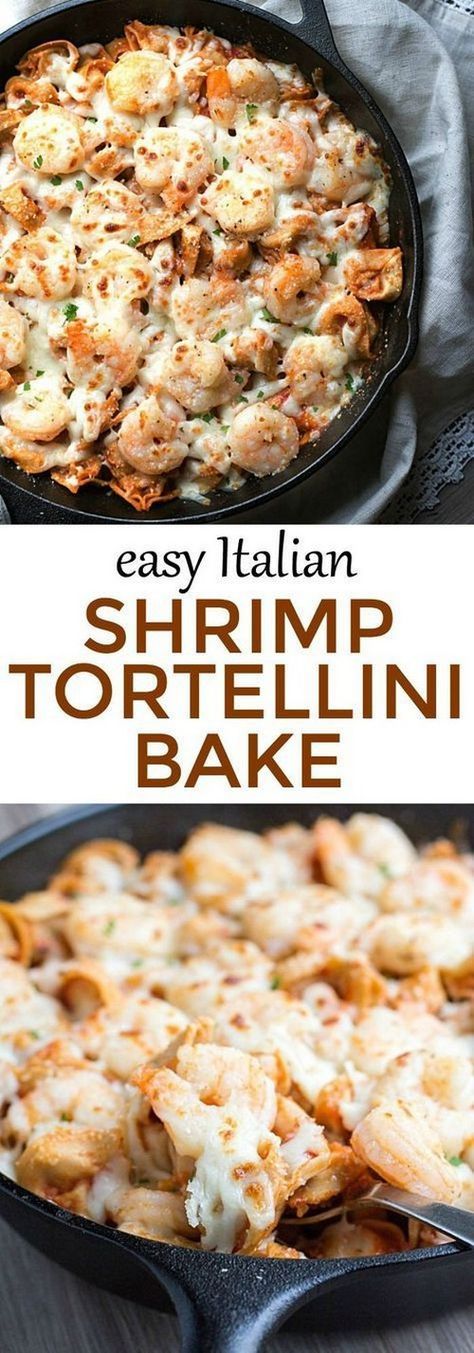 Shrimp Tortellini, Bake Shrimp, Italian Shrimp, Shrimp Casserole, Easy Casseroles, Fish Dinners, Tortellini Bake, Tortellini Recipes, Weekly Meals