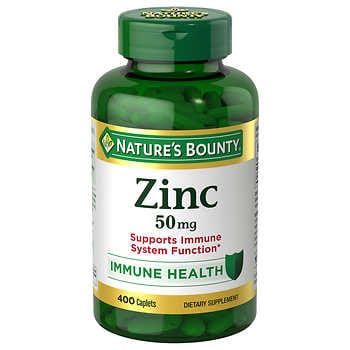 Nature's Bounty Zinc 50mg, 400 Caplets | Costco Natures Bounty, Zinc Supplements, Help Hair Grow, Nature's Bounty, Best Supplements, Immune Support, Immune Health, Bone Health, Sports Nutrition